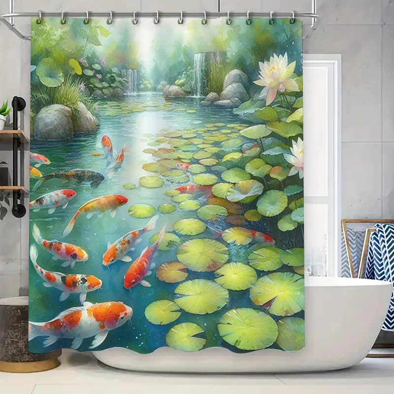 Vibrant Fishes Shower Curtain  - огляд і ціна Aquarium Fish Koi