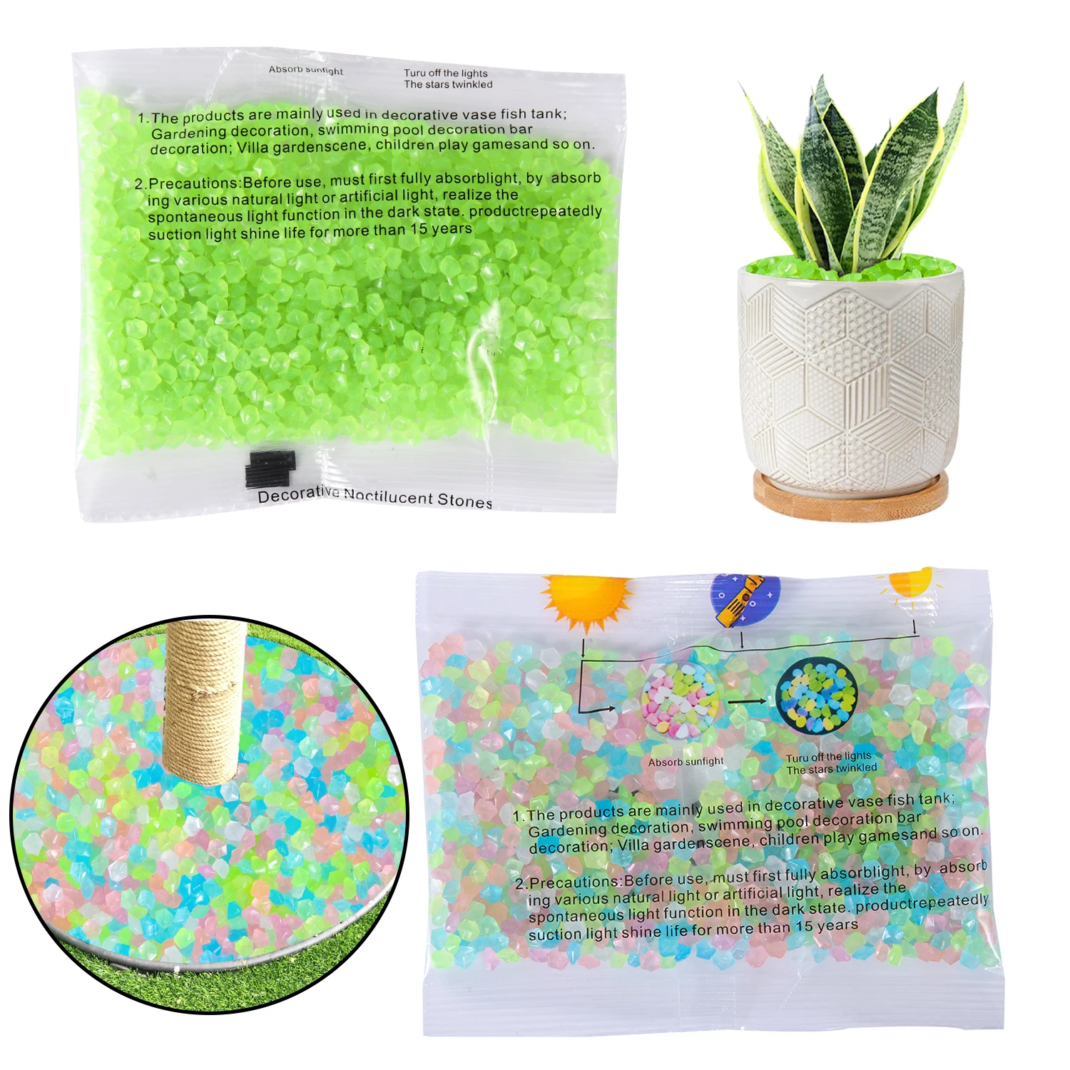 50g/Bag Decor Luminous Sand 3- - огляд і ціна Aquarium Fish Glow In The Dark
